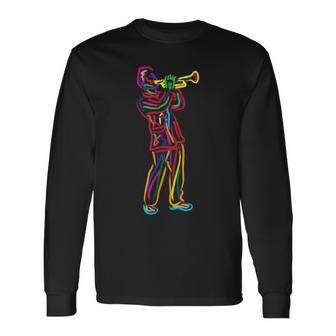 For Trumpeter Jazz Music Musician Trumpet Long Sleeve T-Shirt - Monsterry AU