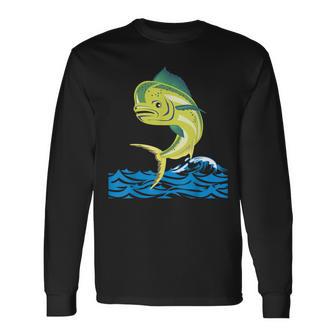 Tuna Mahi Mahi Saltwater Fish Anglers Fishermen Long Sleeve T-Shirt - Monsterry