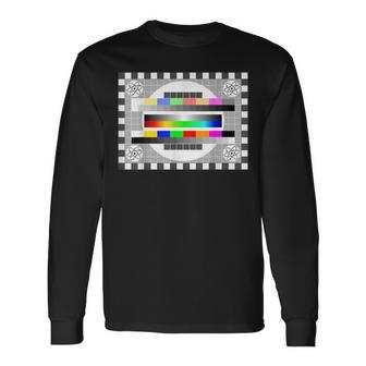 Tv Test Pattern Nerd Geek Long Sleeve T-Shirt - Monsterry