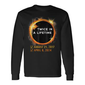 Twice In A Lifetime Total Solar Eclipse 2024 Long Sleeve T-Shirt | Mazezy
