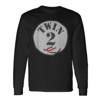 Twin 1 Matching Twins Twinning Twin 1 Retro Long Sleeve T-Shirt - Monsterry UK