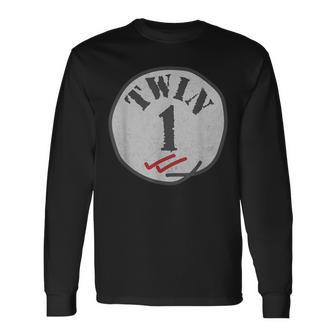 Twin 2 Matching Twins Twinning Twin 2 Retro Long Sleeve T-Shirt - Monsterry UK