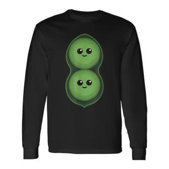 Two Peas In A Pod Pea Costume Long Sleeve T-Shirt - Monsterry CA
