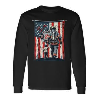 I Have Two Titles Dad Aad Hero Firefighter Father’S Day Long Sleeve T-Shirt - Seseable