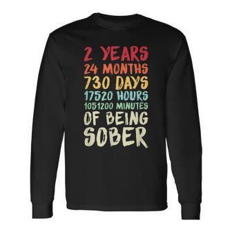 Two Years Clean Addiction Recovery 2 Year Sober Long Sleeve T-Shirt - Monsterry DE