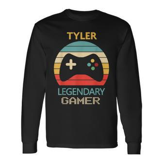 Tyler Name Personalised Legendary Gamer Long Sleeve T-Shirt - Seseable
