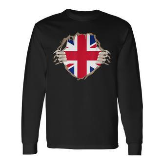 Uk England Flag English Hero Costume Langarmshirts - Seseable