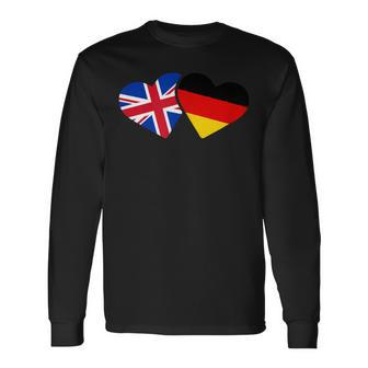Uk Germany Flag T Heart British German Love Cute Long Sleeve T-Shirt - Thegiftio UK