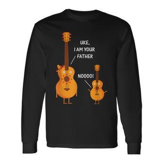 Uke I Am Your Father Ukulele Guitar Lover Long Sleeve T-Shirt - Monsterry UK