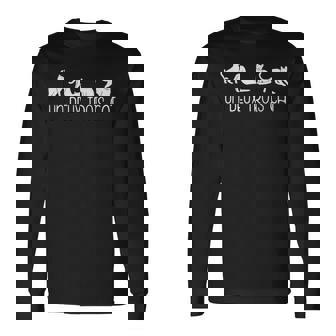 Un Deux Trois Cat 1 2 3 4 Chats Humoristique T-shirt à manches longues - Cadeauxyz