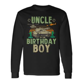Uncle Of The Birthday Boy Army Party Matching Family Long Sleeve T-Shirt - Monsterry UK
