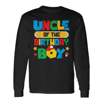 Uncle Of The Birthday Boy Game Gaming Family Matching Long Sleeve T-Shirt - Seseable