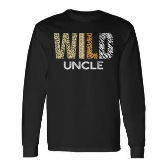 Uncle Of The Wild One Zoo Birthday Safari Jungle Animal Long Sleeve T-Shirt - Thegiftio UK