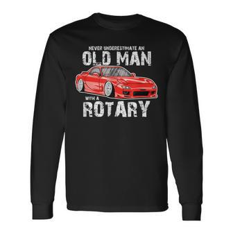 Never Underestimate An Old Man In A Rotary 13B Turbo Long Sleeve T-Shirt | Mazezy