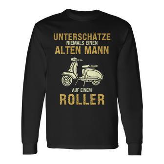 Underschätze Niemal Alten Mann Scooter Grandpa Dad S Langarmshirts - Geschenkecke