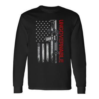 Ungovernable Become Ungovernable American Us Flag s Long Sleeve T-Shirt - Monsterry