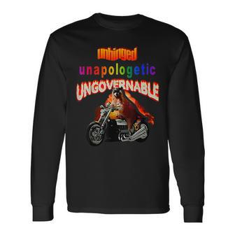 Unhinged Unapologetic Ungovernable Raccoon Wild Mischievous Long Sleeve T-Shirt | Mazezy