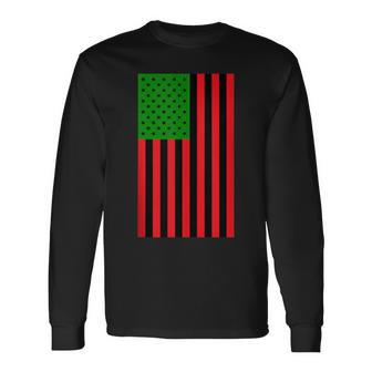 Unia Flag Pan African American Flag Junenth 1865 Long Sleeve T-Shirt - Monsterry CA