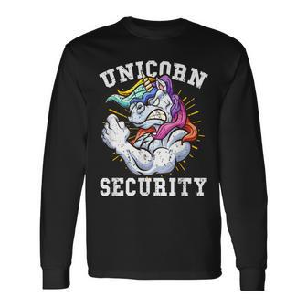 Unicorn Security Manly Muscular Unicorn Lovers Long Sleeve T-Shirt - Monsterry AU
