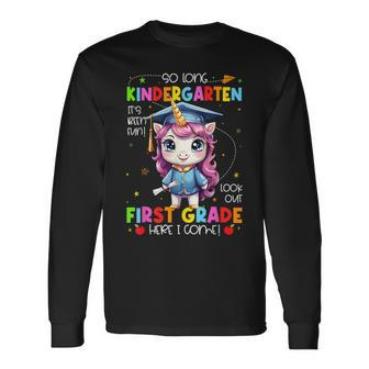 Unicorn So Long Kindergarten Graduation Last Day Of School Long Sleeve T-Shirt - Seseable