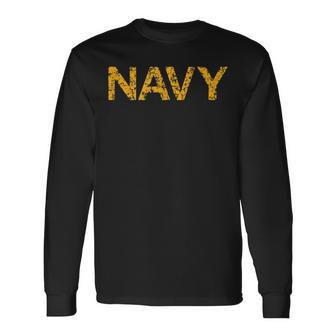 United States Navy Faded Grunge Long Sleeve T-Shirt - Monsterry