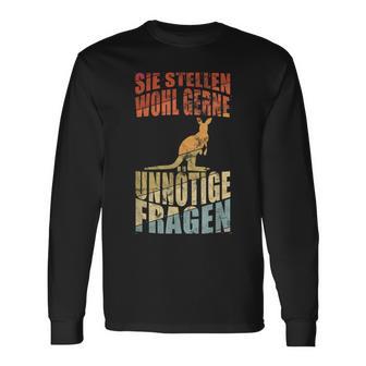 Unnötige Fragen Retro Känguru Langarmshirts - Geschenkecke