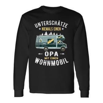 Unterschätze Niemal Einen Opa Mit Einen Campervan Rentner Langarmshirts - Seseable