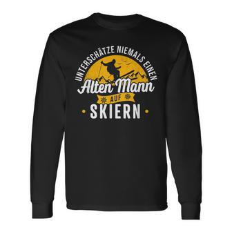 Unterschatzniemals Einen Alte Mann Auf Skiern Unterschatz Niemals Eine Langarmshirts - Geschenkecke