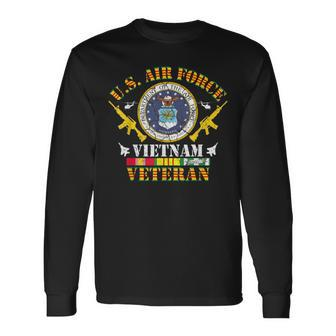 Us Air Force Vietnam Veteran Vintage Flag Veterans Day Mens Long Sleeve T-Shirt - Monsterry DE