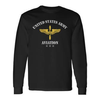 US Army Aviation Veteran Military Veterans Day Mens Long Sleeve T-Shirt | Seseable UK