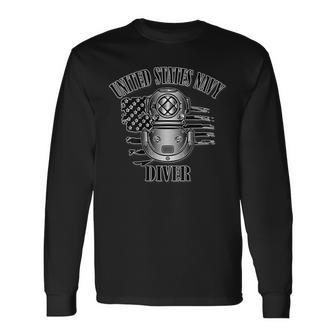 Us Navy Diver Back Long Sleeve T-Shirt - Monsterry