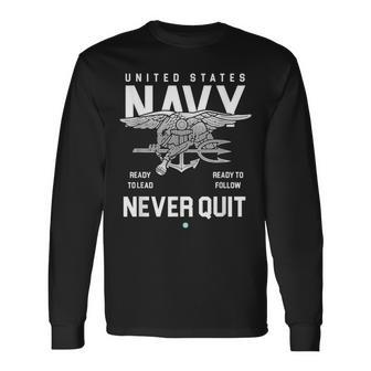 Us Navy Never Quit Proud Seals Team Veteran Long Sleeve T-Shirt - Monsterry DE