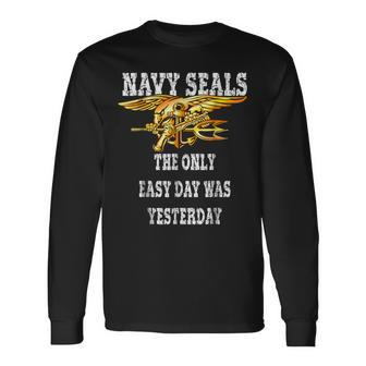 Us Navy Seals Easy Day Original Navy Long Sleeve T-Shirt - Monsterry AU