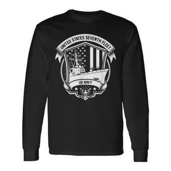 Us Navy Seventh Fleet Long Sleeve T-Shirt - Monsterry CA