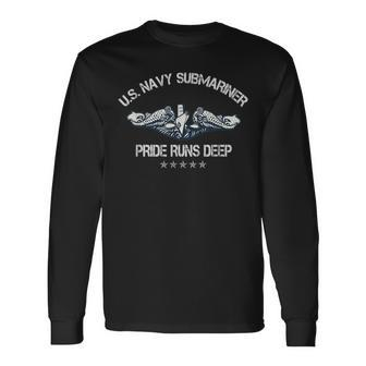 Us Navy Veteran Submariner Pride Runs Deep Flag Vintage Long Sleeve T-Shirt - Monsterry DE