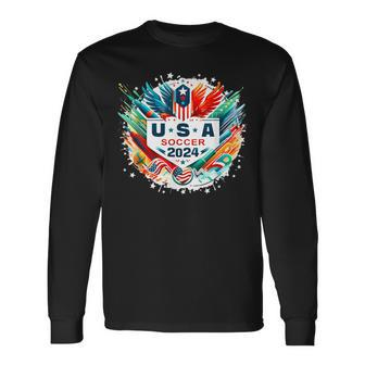 Usa 2024 Games Soccer Usa Sport 2024 Usa Long Sleeve T-Shirt - Seseable