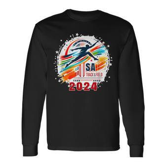 Usa 2024 Games United States Track And Field Usa 2024 Usa Long Sleeve T-Shirt - Monsterry AU