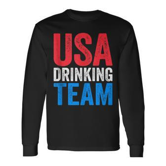 Usa Drinking Team Fourth Of July Long Sleeve T-Shirt - Monsterry AU