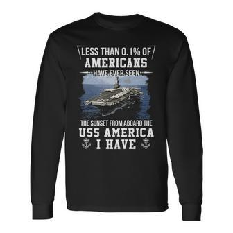 Uss America Cv 66 Cva 66 Sunset Long Sleeve T-Shirt | Mazezy