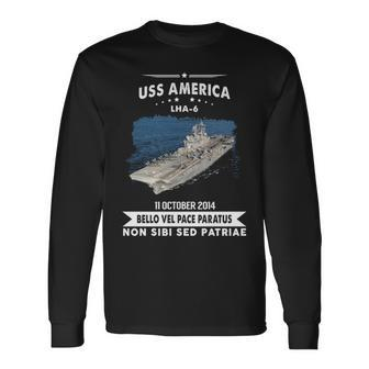 Uss America Lha Long Sleeve T-Shirt | Mazezy