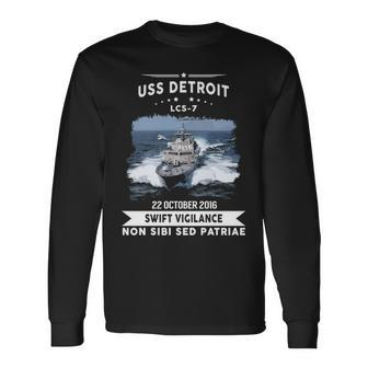 Uss Detroit Lcs Long Sleeve T-Shirt | Mazezy