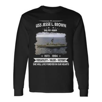 Uss Jesse L Brown Ff Long Sleeve T-Shirt | Mazezy