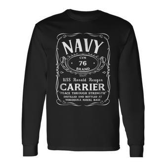 Uss Ronald Reagan Cvn76 Aircraft Carrier Long Sleeve T-Shirt - Monsterry