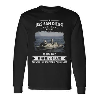 Uss San Diego Lpd Long Sleeve T-Shirt | Mazezy