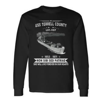 Uss Terrell County Lst Long Sleeve T-Shirt | Mazezy