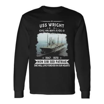 Uss Wright Avt 7 Cc Long Sleeve T-Shirt | Mazezy