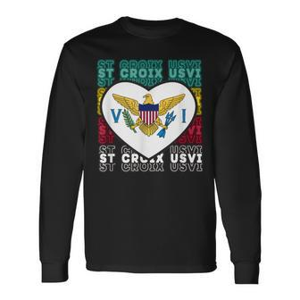 Usvi St Croix Crucian Usvi St Croix Usvi Souvenir Long Sleeve T-Shirt - Thegiftio UK