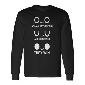 Uwu Wir Haben Demons Komiker Langarmshirts - Seseable