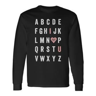 Valentine's Day Abc I Love You With Heart Teacher Long Sleeve T-Shirt - Monsterry UK