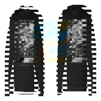 Van Gogh Starry Night Style Artistic Ragdoll Cat Long Sleeve T-Shirt - Thegiftio